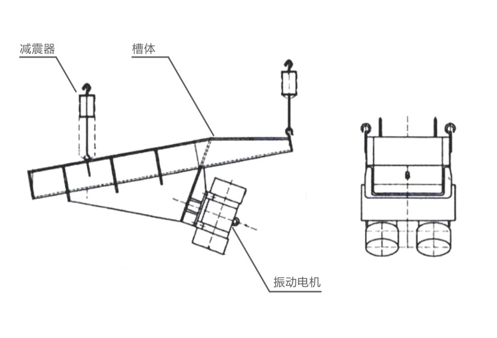 電機振動給料機安裝結(jié)構(gòu)示意圖